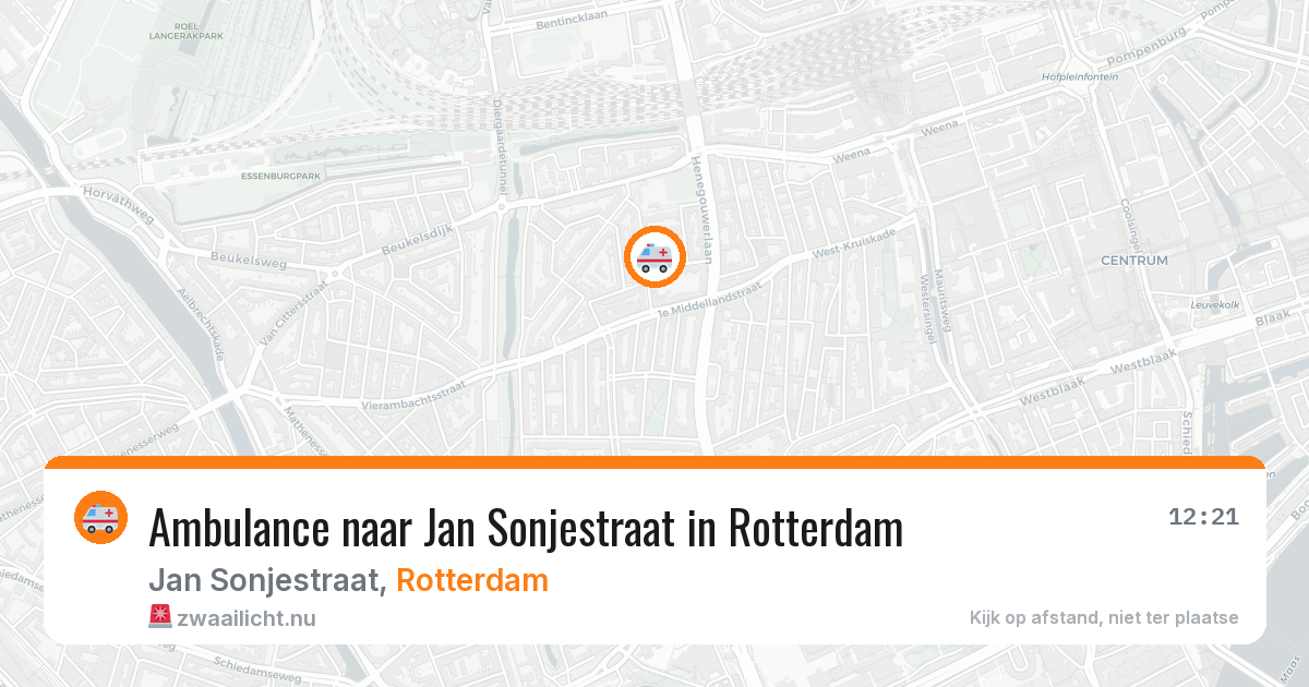 Ambulance naar Jan Sonjestraat in Rotterdam — 22 mrt 2026