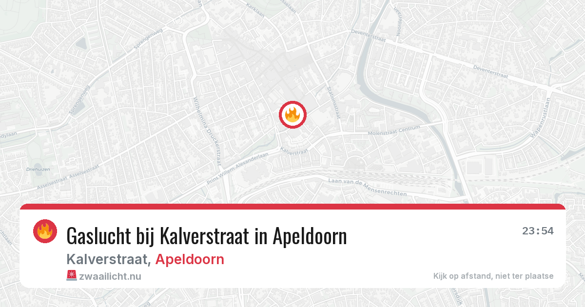 Gaslucht bij Kalverstraat in Apeldoorn — 1 jun 2026