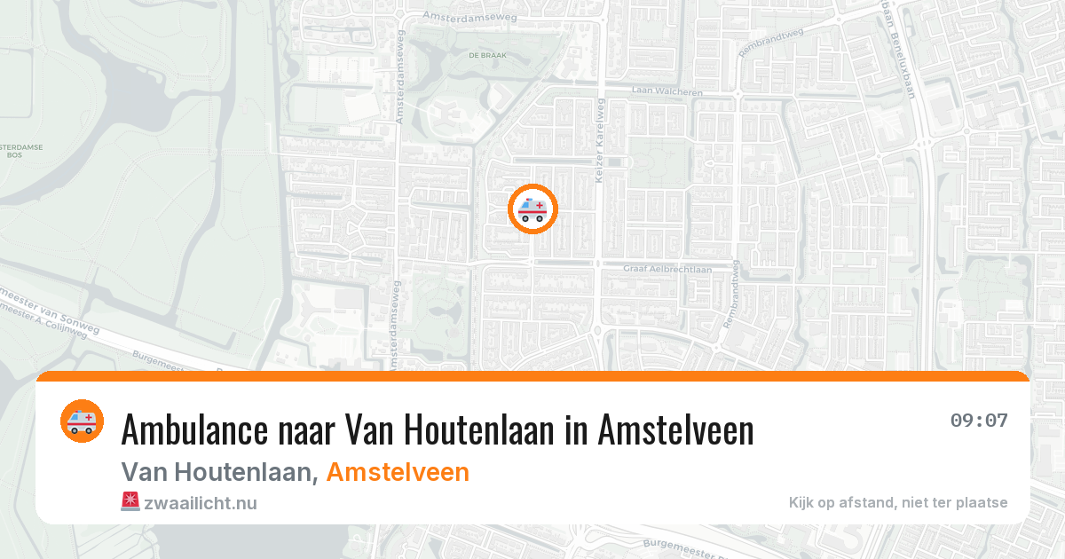 Ambulance naar Van Houtenlaan in Amstelveen — 14 jul 2026