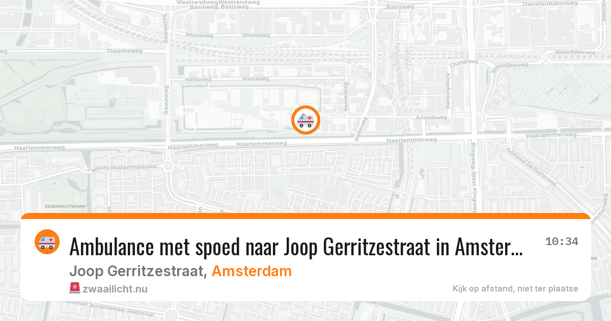 Ambulance met spoed naar Joop Gerritzestraat in Amsterdam — 18 mei 2026