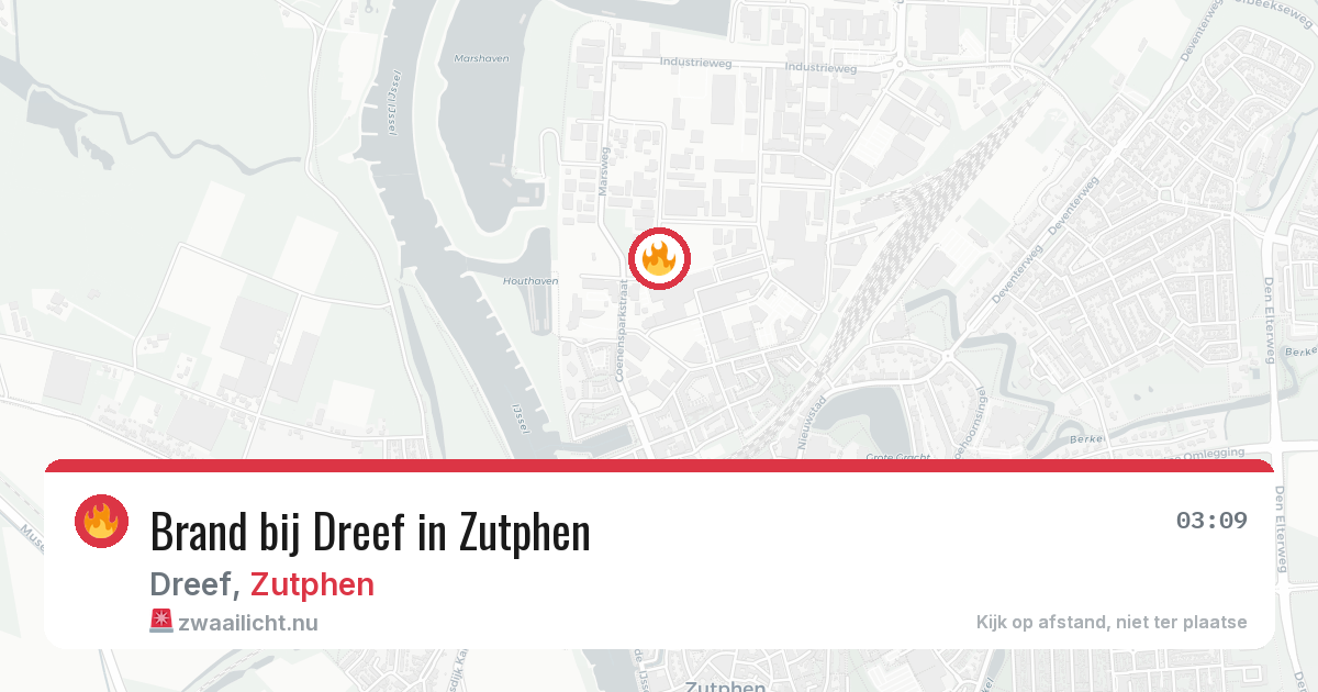 Brand bij Dreef in Zutphen — 23 mrt 2026