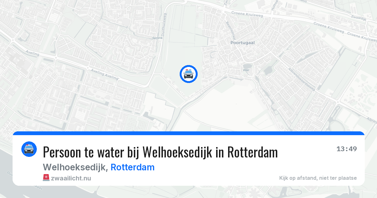 Persoon te water bij Welhoeksedijk in Rotterdam — 26 mei 2026