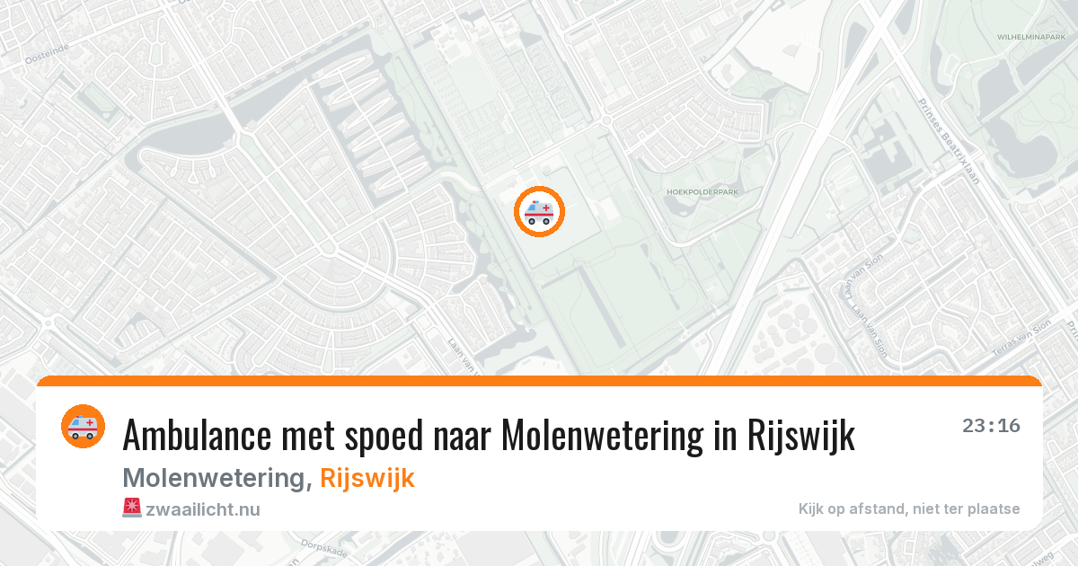 Ambulance met spoed naar Molenwetering in Rijswijk — 16 mei 2026