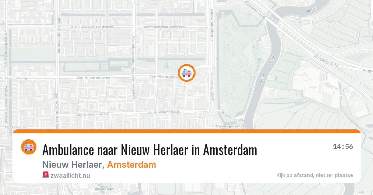 Ambulance naar Nieuw Herlaer in Amsterdam — 16 mrt 2026