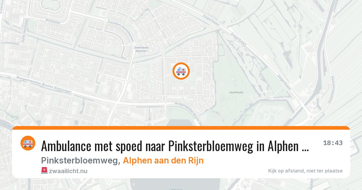 Ambulance met spoed naar Pinksterbloemweg in Alphen aan den Rijn — 20 mrt 2026