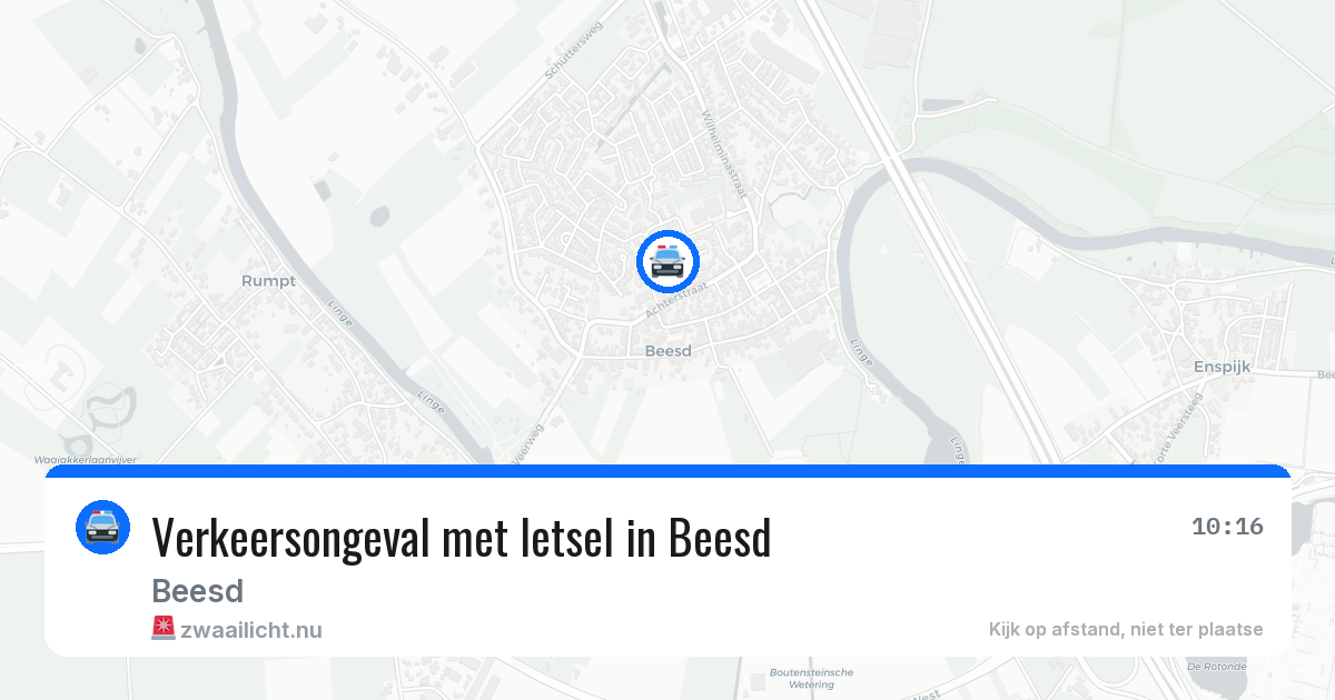 Verkeersongeval met letsel in Beesd — 14 jul 2026