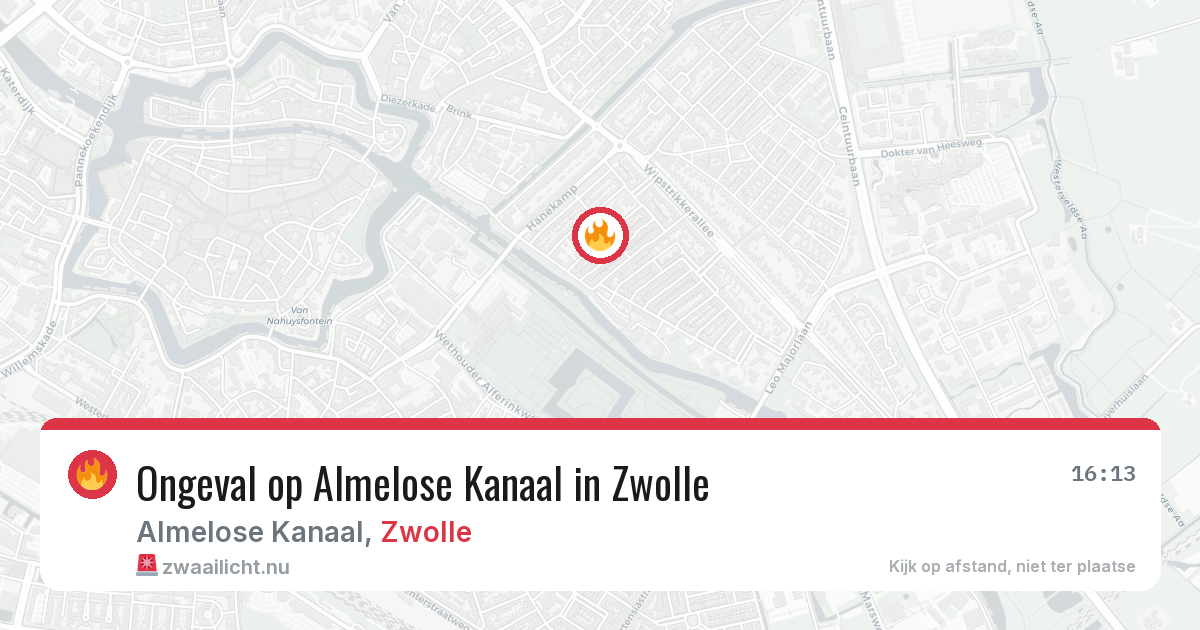 Ongeval op Almelose Kanaal in Zwolle — 25 jul 2026