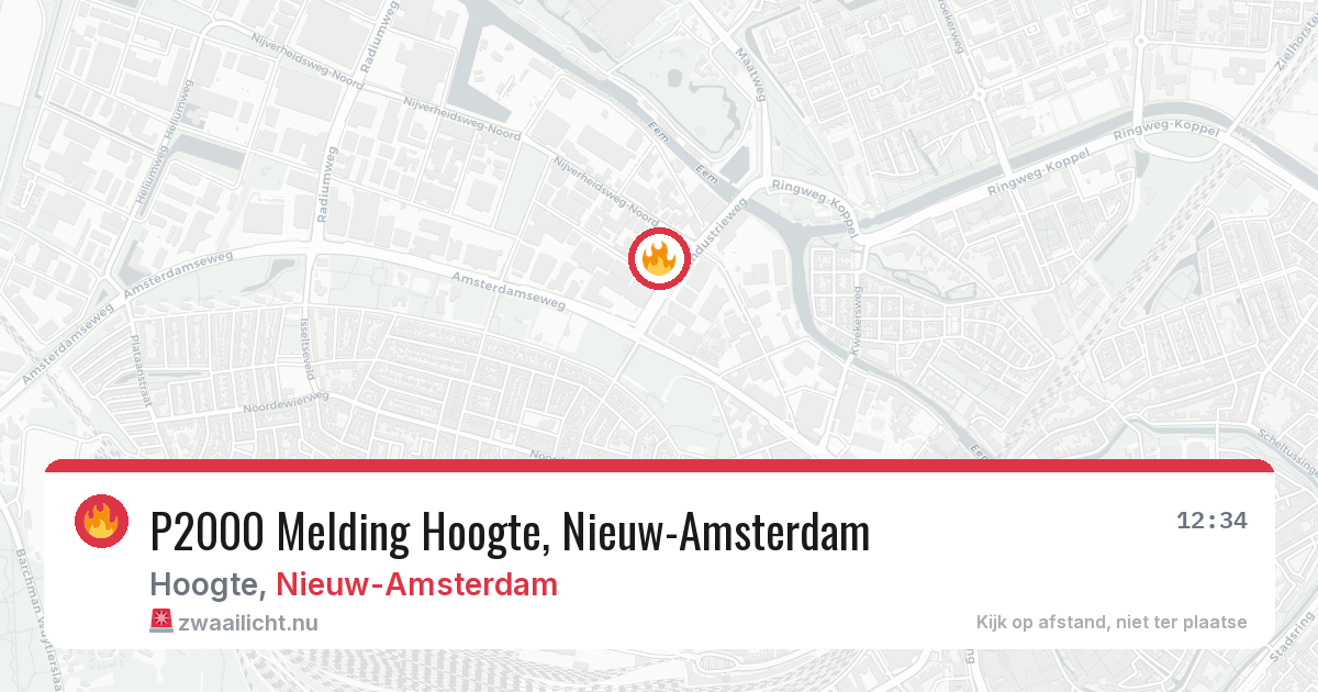 P2000 Melding Hoogte, Nieuw-Amsterdam — 8 feb 2026