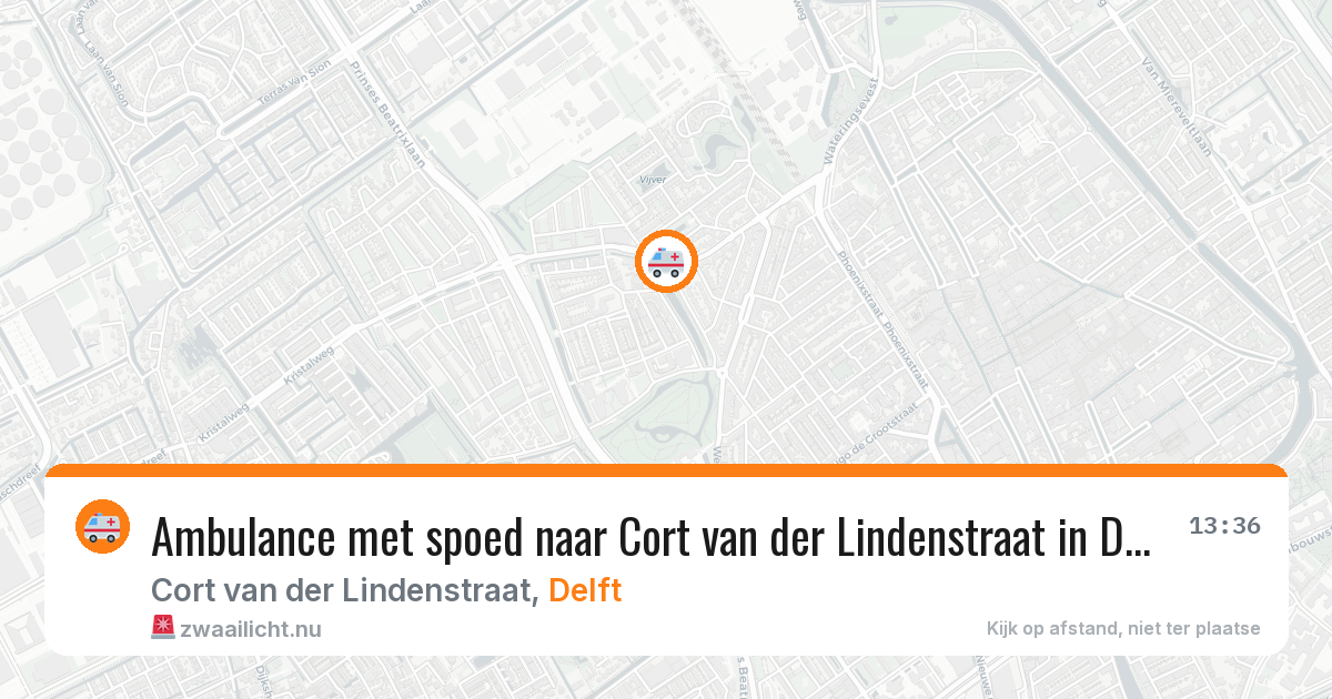 Ambulance met spoed naar Cort van der Lindenstraat in Delft — 16 jul 2026
