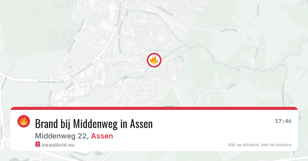 Brand bij Middenweg in Assen — 22 apr 2026
