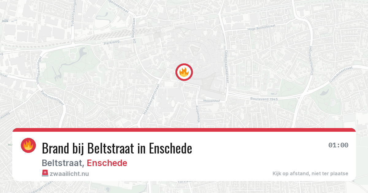 Brand bij Beltstraat in Enschede — 21 apr 2026