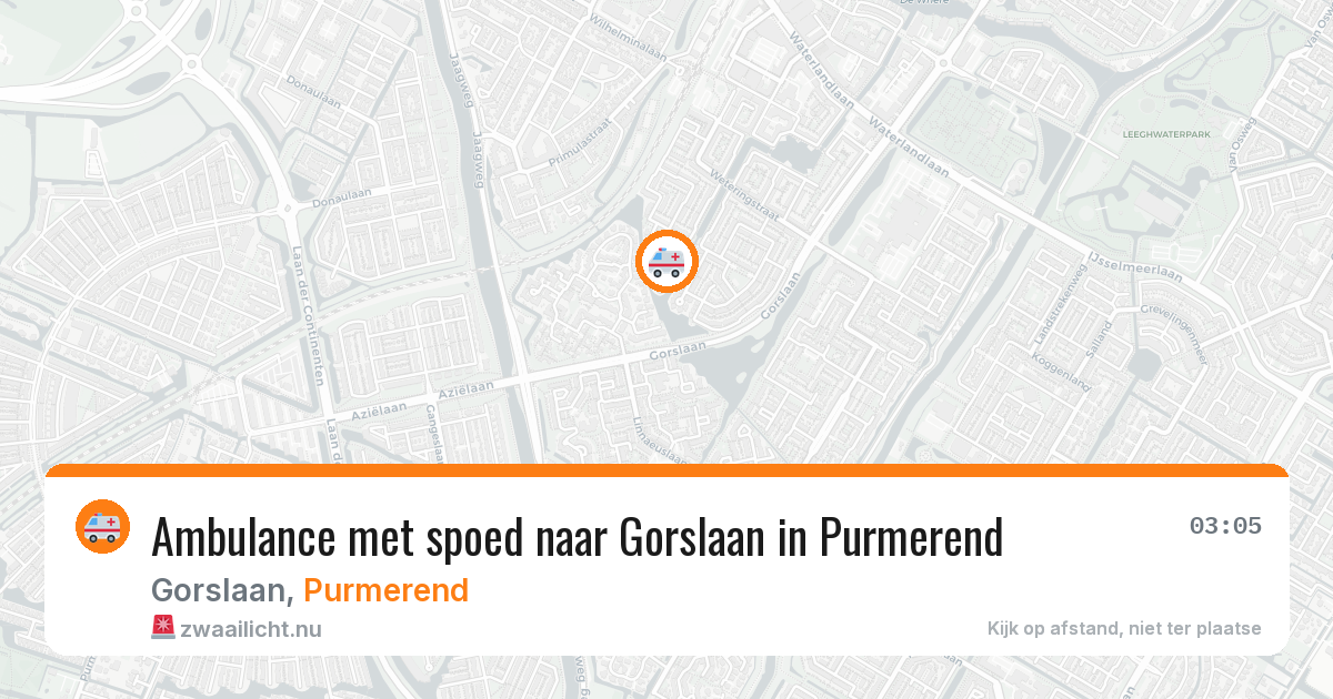 Ambulance met spoed naar Gorslaan in Purmerend — 21 jul 2026