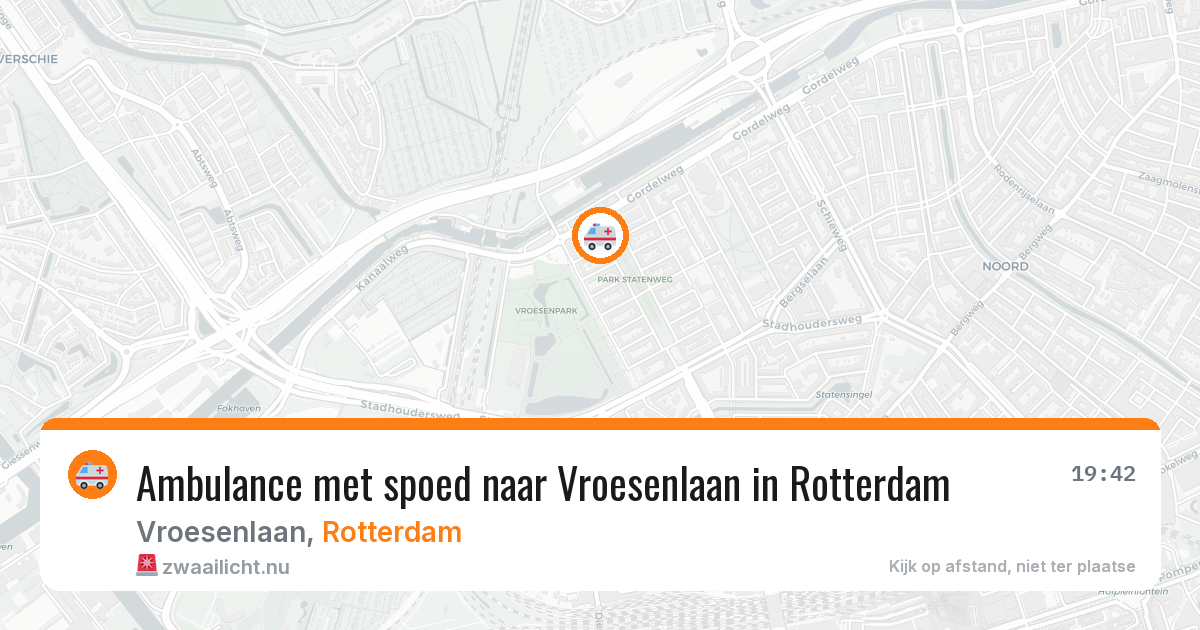 Ambulance met spoed naar Vroesenlaan in Rotterdam — 20 jul 2026