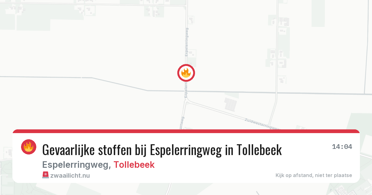 Gevaarlijke stoffen bij Espelerringweg in Tollebeek — 4 mrt 2026