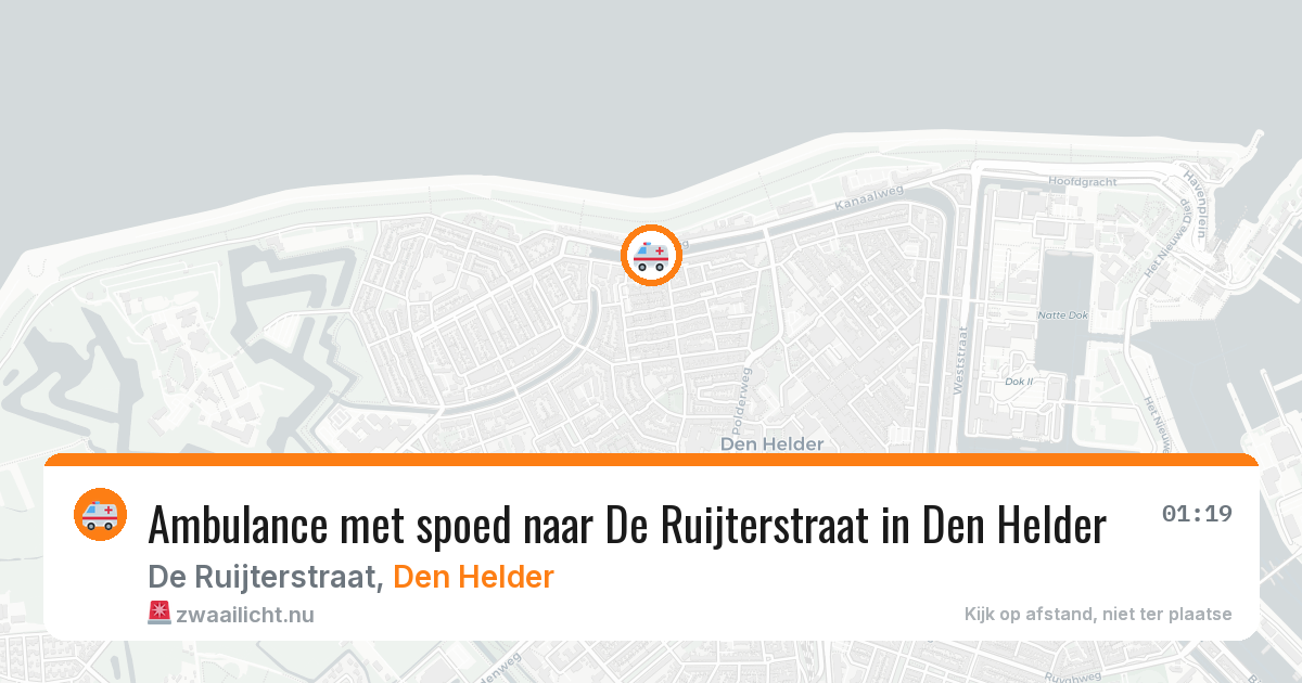 Ambulance met spoed naar De Ruijterstraat in Den Helder — 20 mei 2026