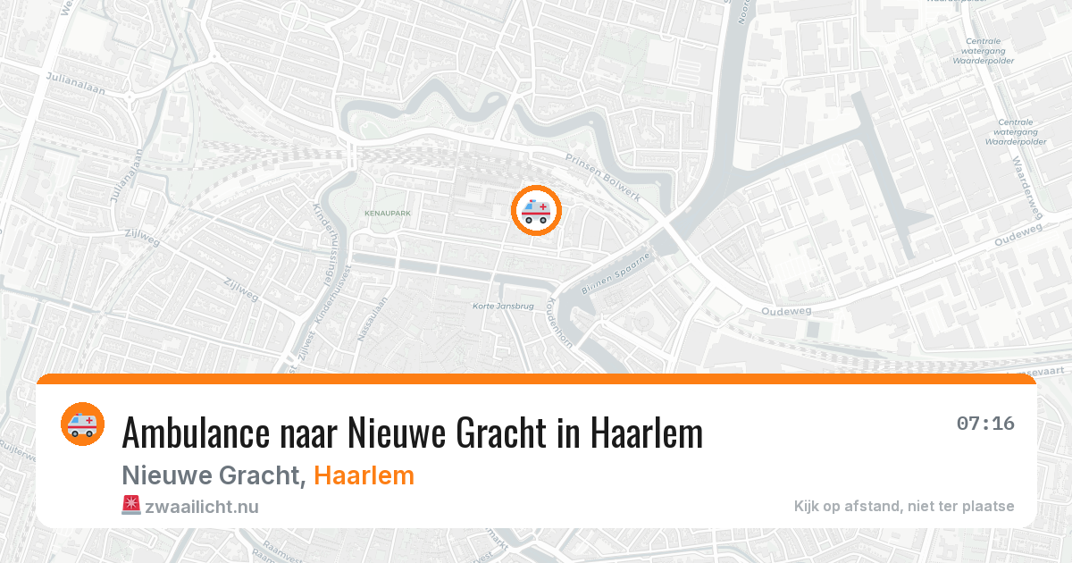 Ambulance naar Nieuwe Gracht in Haarlem — 20 jul 2026