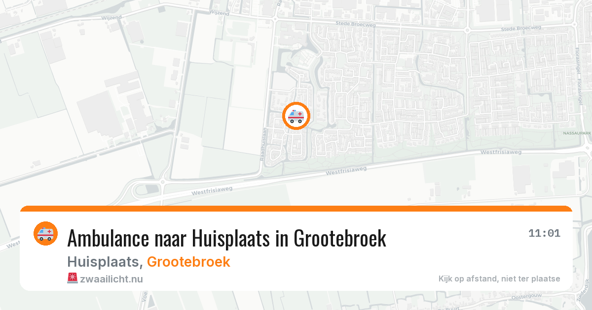 Ambulance naar Huisplaats in Grootebroek — 11 jul 2026