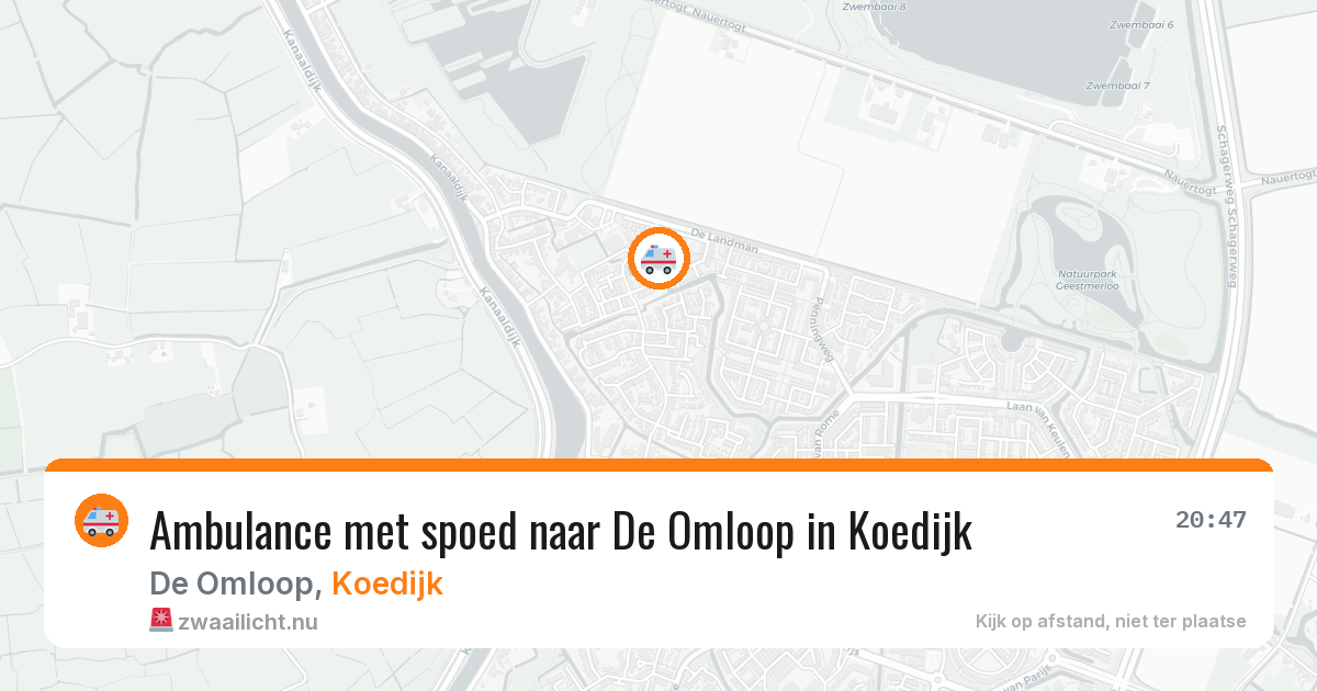 Ambulance met spoed naar De Omloop in Koedijk — 10 mei 2026