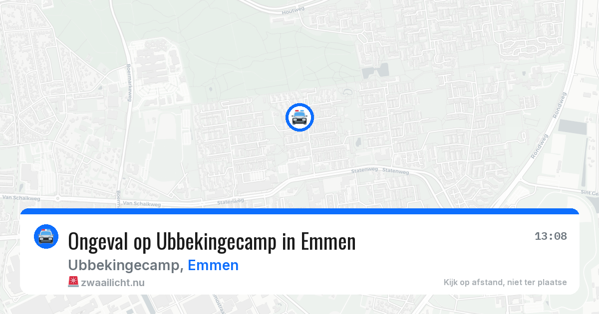 Ongeval op Ubbekingecamp in Emmen — 13 jul 2026