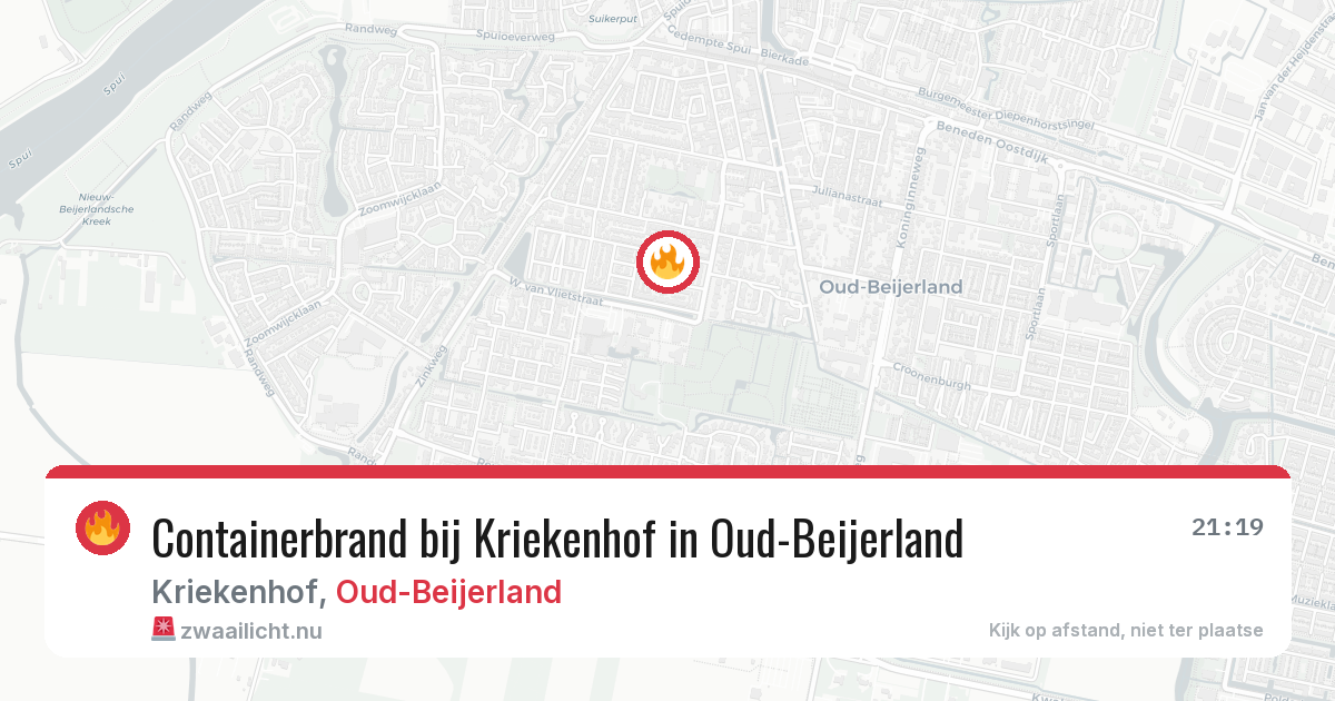 Containerbrand bij Kriekenhof in Oud-Beijerland — 7 jun 2026