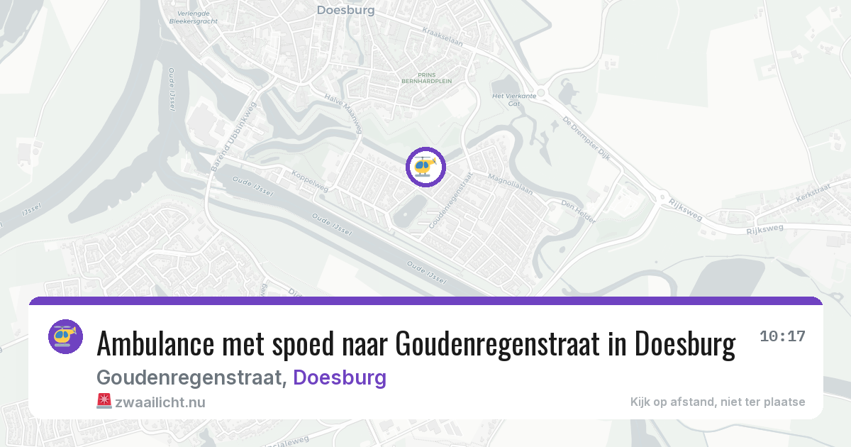 Ambulance met spoed naar Goudenregenstraat in Doesburg — 6 jun 2026