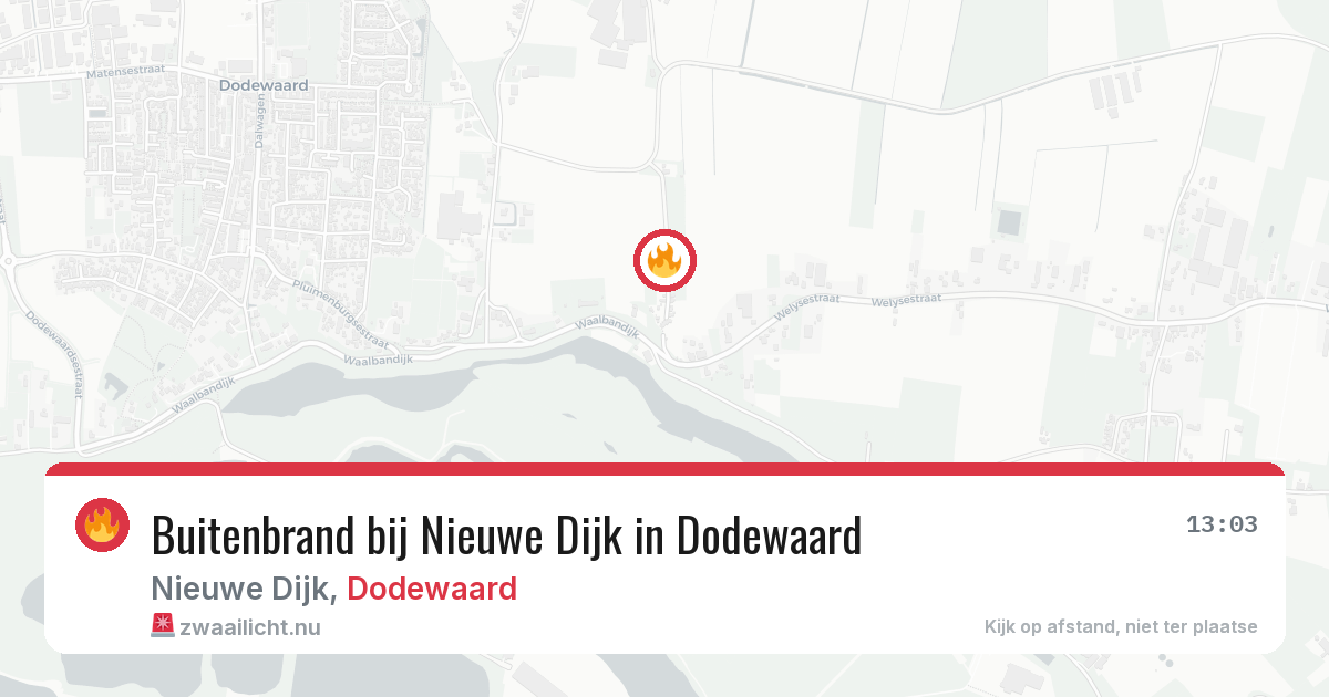 Buitenbrand bij Nieuwe Dijk in Dodewaard — 26 mei 2026