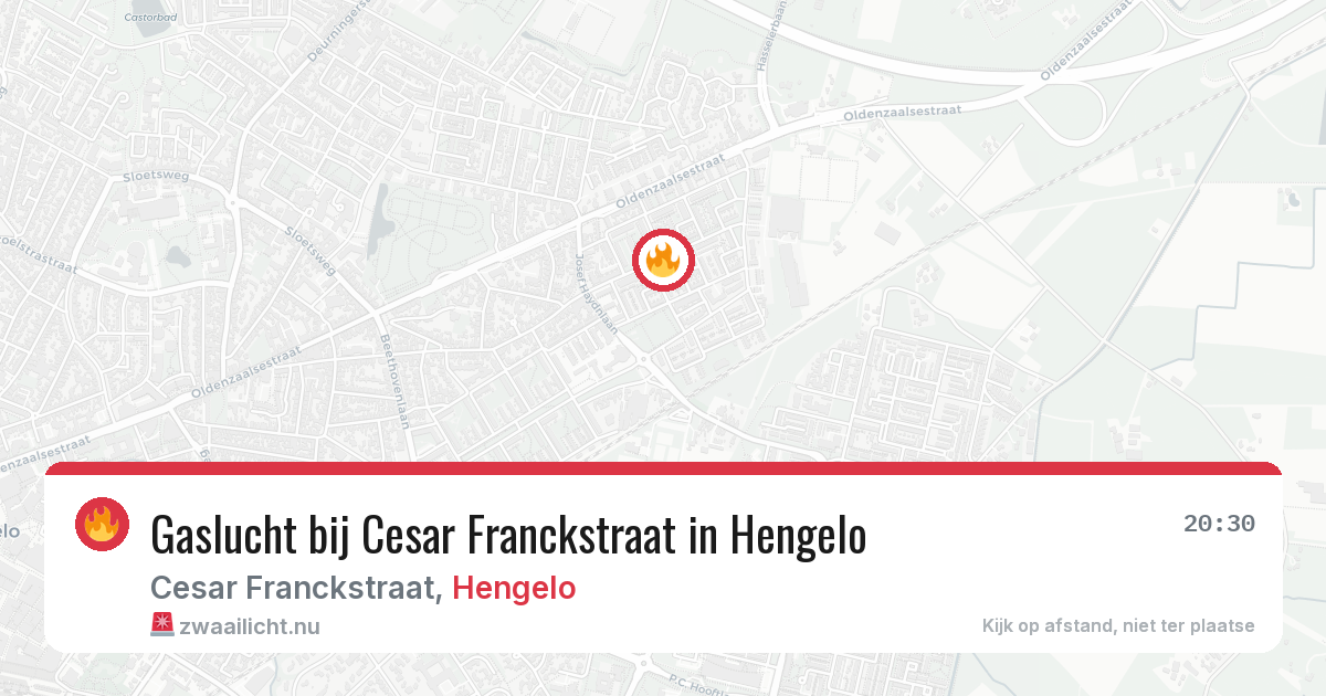 Gaslucht bij Cesar Franckstraat in Hengelo — 18 mei 2026