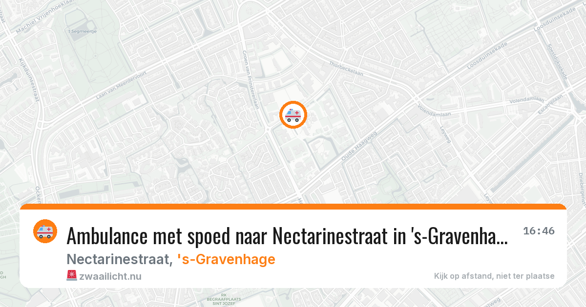 Ambulance met spoed naar Nectarinestraat in 's-Gravenhage — 18 mrt 2026
