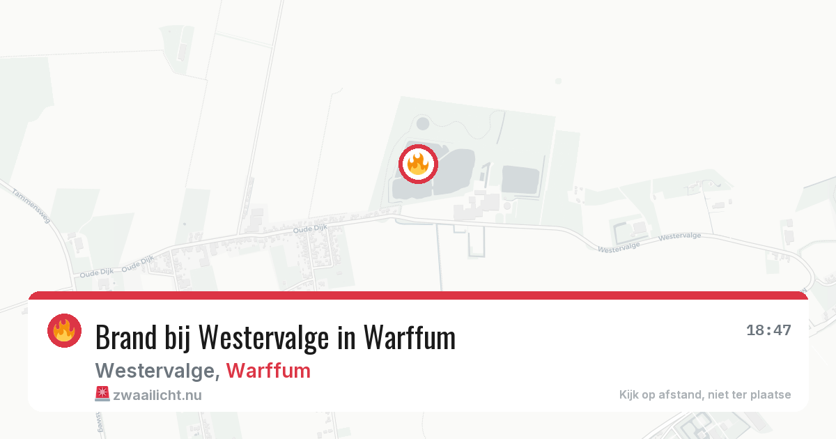 Brand bij Westervalge in Warffum — 6 mei 2026