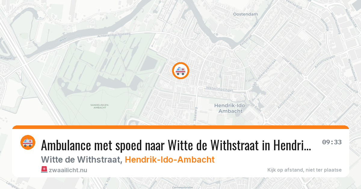 Ambulance met spoed naar Witte de Withstraat in Hendrik-Ido-Ambacht — 10 jul 2026