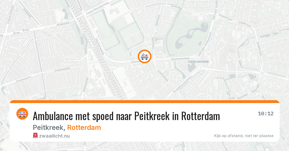 Ambulance met spoed naar Peitkreek in Rotterdam — 25 mei 2026