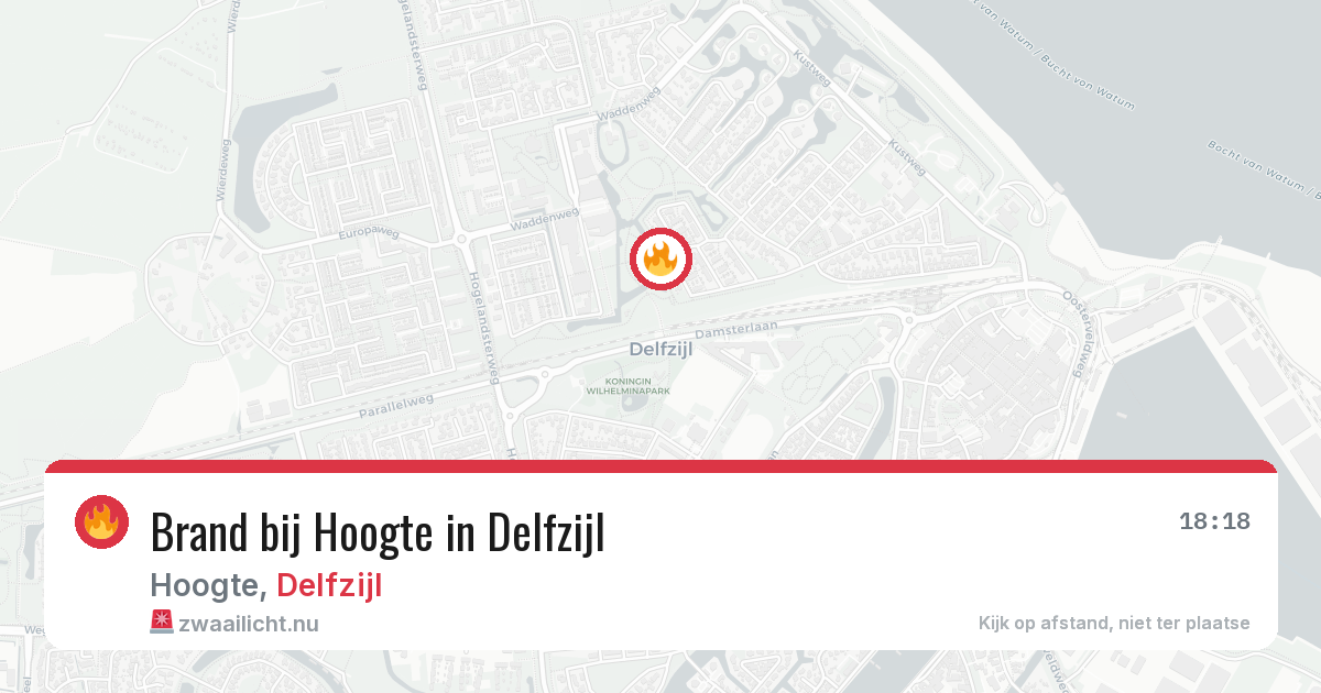 Brand bij Hoogte in Delfzijl — 11 mei 2026