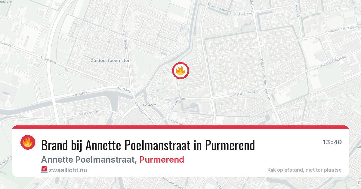 Brand bij Annette Poelmanstraat in Purmerend — 16 mei 2026