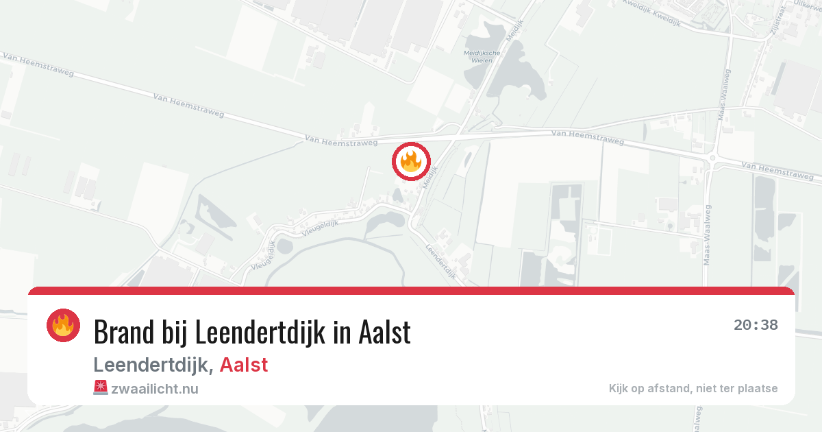 Brand bij Leendertdijk in Aalst — 24 mei 2026