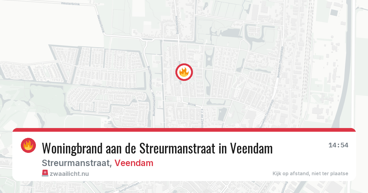 Woningbrand aan de Streurmanstraat in Veendam — 11 mei 2026