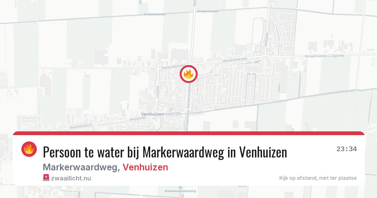 Persoon te water bij Markerwaardweg in Venhuizen — 24 mei 2026