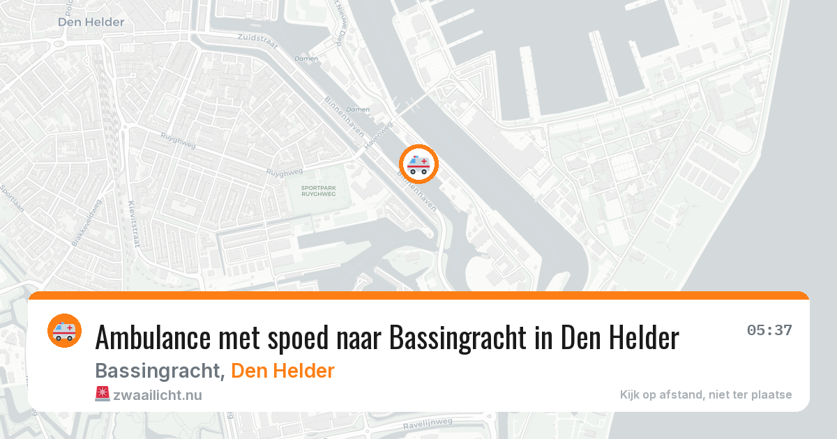 Ambulance met spoed naar Bassingracht in Den Helder — 26 jul 2026
