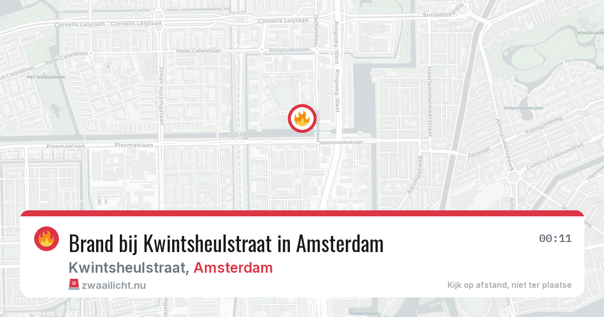 Brand bij Kwintsheulstraat in Amsterdam — 27 mrt 2026