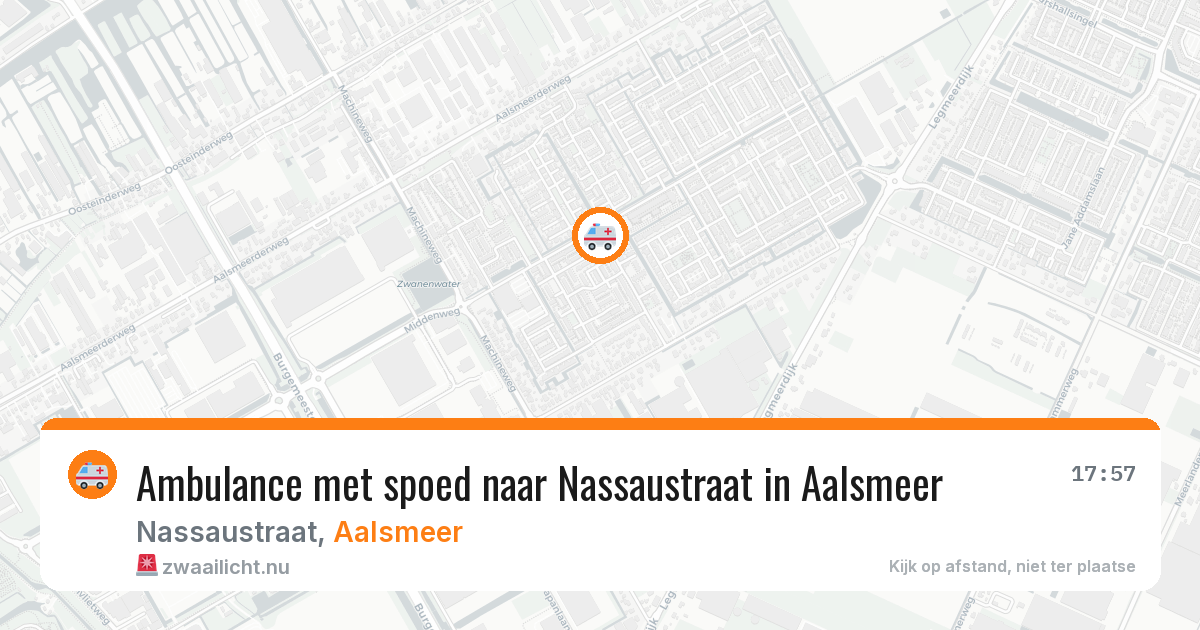 Ambulance met spoed naar Nassaustraat in Aalsmeer — 17 jul 2026