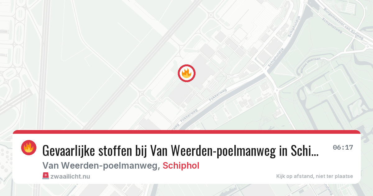 Gevaarlijke stoffen bij Van Weerden-poelmanweg in Schiphol — 10 apr 2026