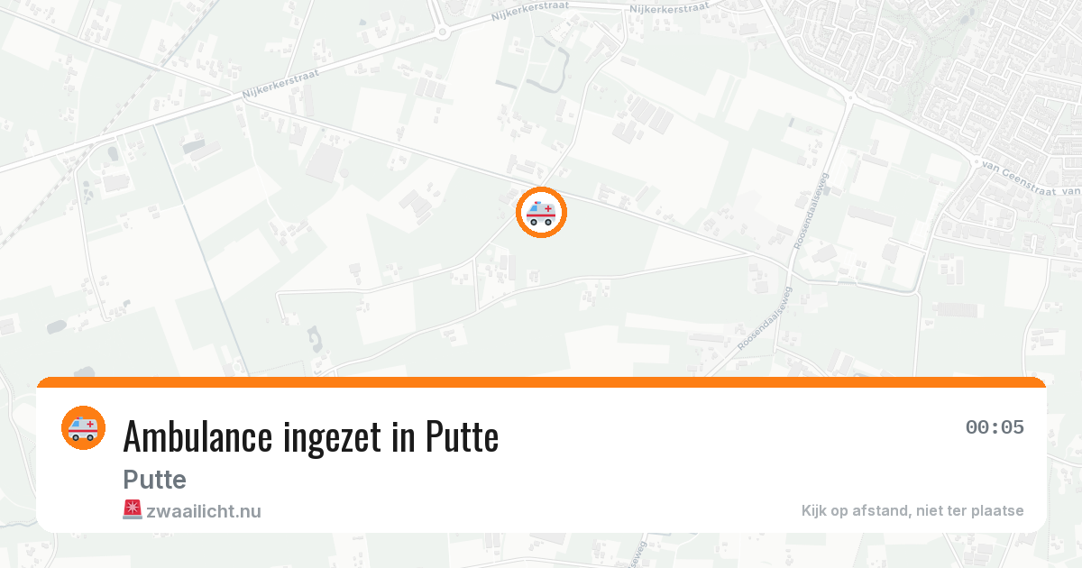 Ambulance ingezet in Putte — 16 mrt 2026