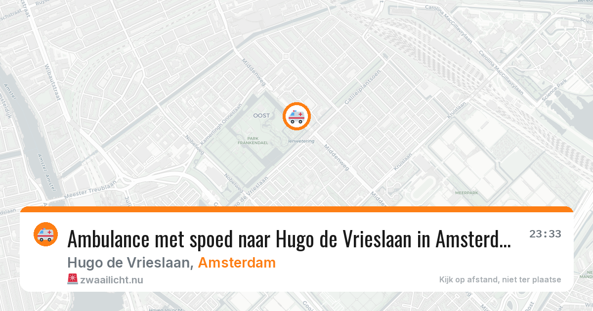 Ambulance met spoed naar Hugo de Vrieslaan in Amsterdam — 25 jul 2026
