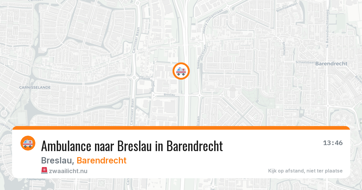 Ambulance naar Breslau in Barendrecht — 18 jul 2026