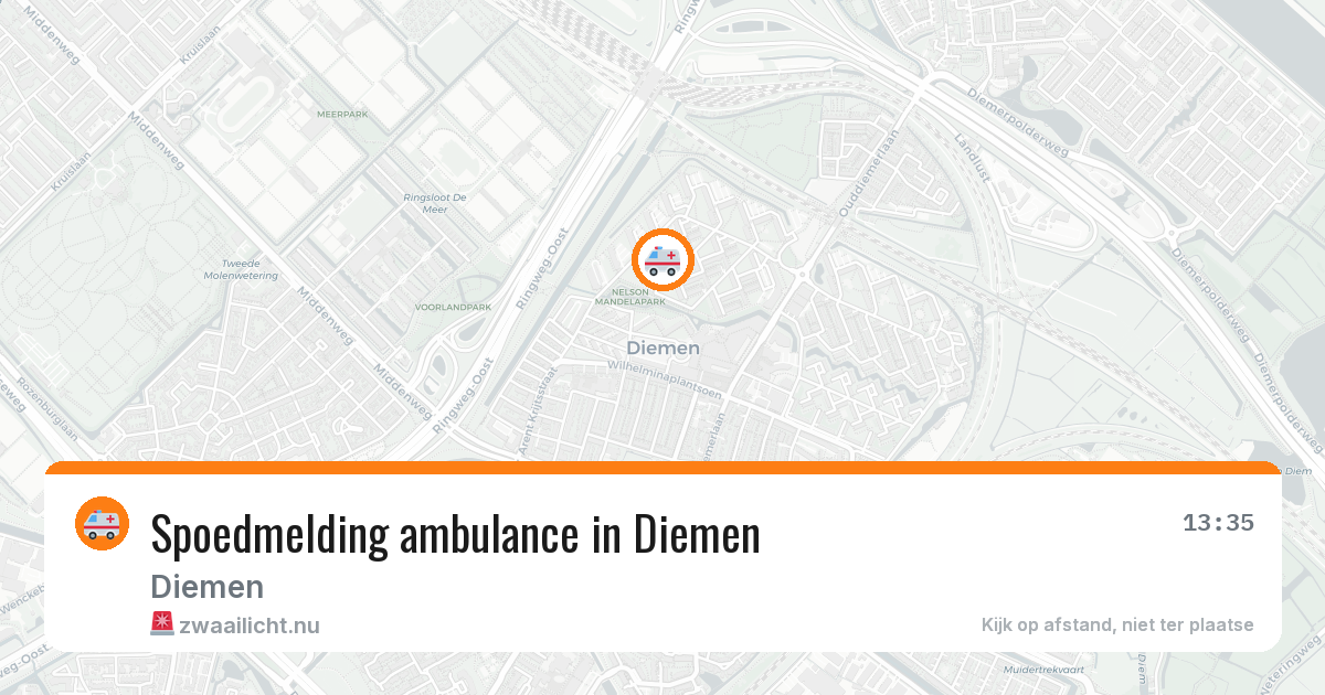 Spoedmelding ambulance in Diemen — 18 jul 2026
