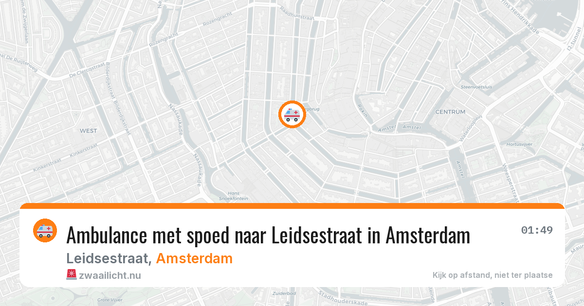 Ambulance met spoed naar Leidsestraat in Amsterdam — 26 mrt 2026