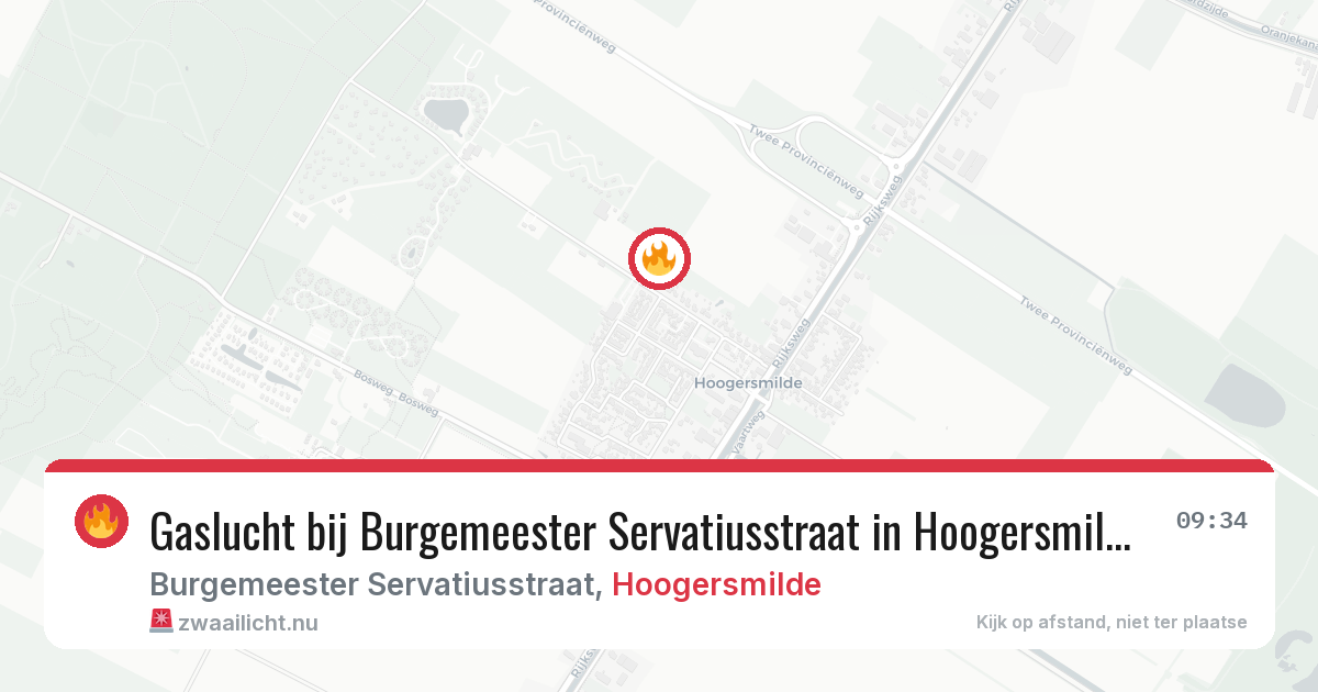 Gaslucht bij Burgemeester Servatiusstraat in Hoogersmilde — 2 apr 2026