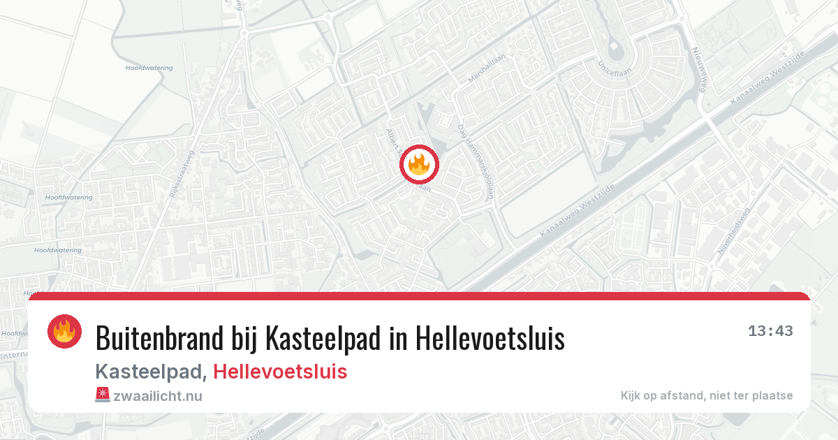 Buitenbrand bij Kasteelpad in Hellevoetsluis — 20 jul 2026