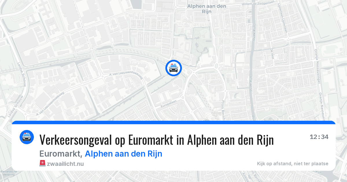 Verkeersongeval op Euromarkt in Alphen aan den Rijn — 24 jul 2026