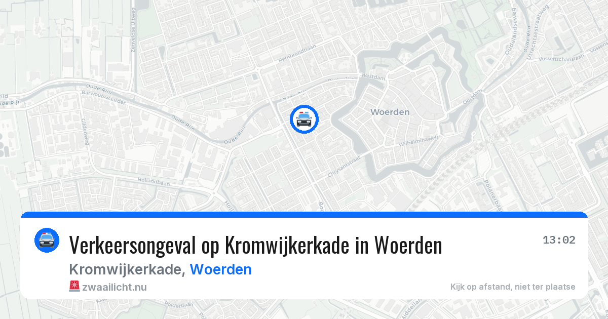 Verkeersongeval op Kromwijkerkade in Woerden — 2 jun 2026