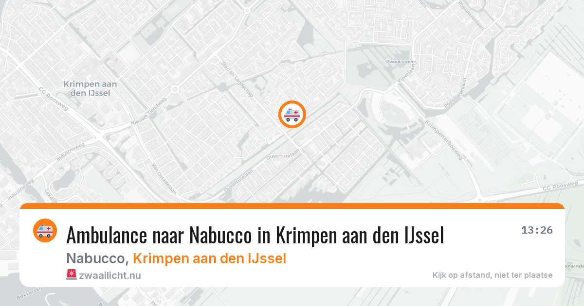 Ambulance naar Nabucco in Krimpen aan den IJssel — 20 apr 2026